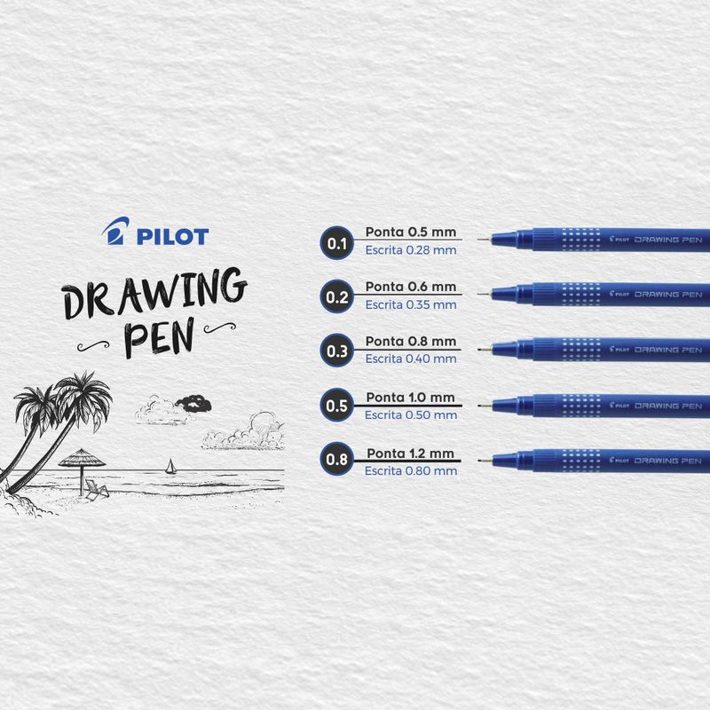 Caneta-Pilot-Drawing-Pen-Kit-com-5un-