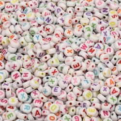 Micanga de Letras L4 Luli 7mm pacote com 500g