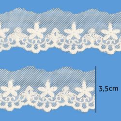 Bordado com Tule Luli 126354A1 3,5cm Peca com 13,7 Metros