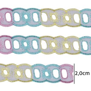 Passa Fita Luli Multicor 2121 2cm Peca com 13,70M