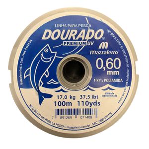 Linha para Pesca Dourado Premium UV Mazzaferro 0,60mm Carretel com 100 Metros