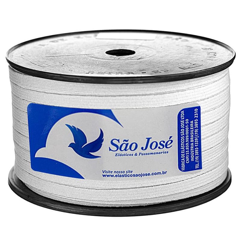 Elastico-Chato-Pigeon-Sao-Jose-Nº10-6mm-Rolo-com-100-Metros-BRANCO