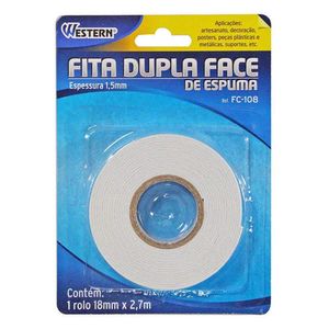Fita Dupla Face Western FC108 18mm Rolo com 2,7 Metros