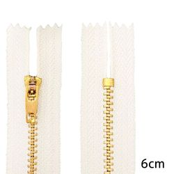 Ziper Fixo com Metal Dourado n°4 Luli com 6cm Pacote com 10un