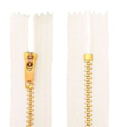 Ziper Fixo com Metal Dourado n°4 Luli com 4cm Pacote com 10un