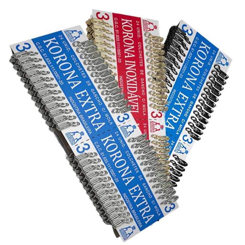 Colchete-Gancho-Korona-N3-Pacote-com-144un