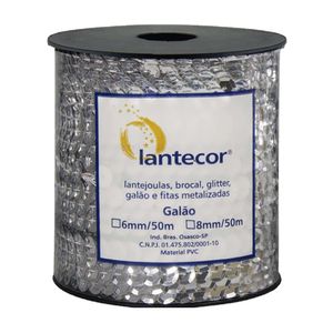 Lantejoula Metalizado 8mm Lantecor Rolo com 50 Metros