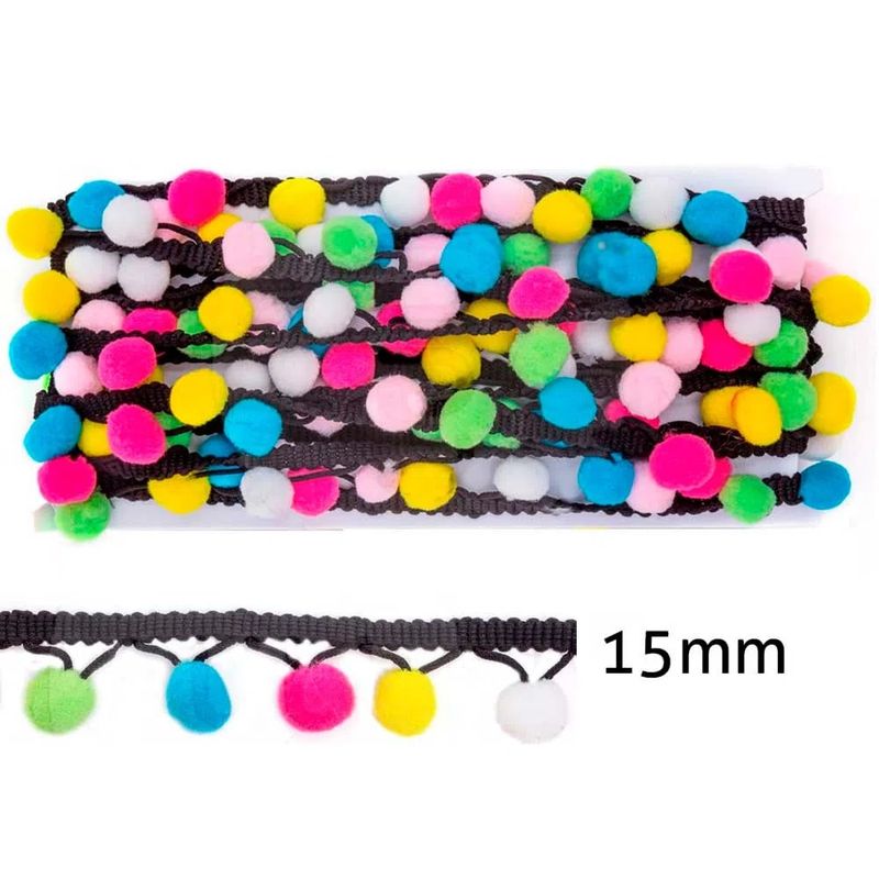 Fita-Grelot-Pompom-Colorido-15mm-Luli-Rolo-com-550-Metros
