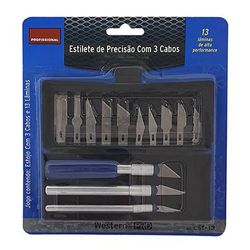 Estilete de Precisao Western ETS-13 Kit com 14 Pecas