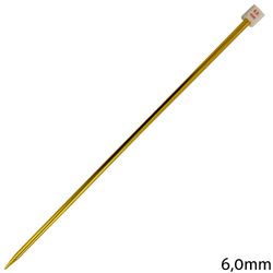 Agulha de Trico de Aluminio Luli 6mm Amarelo 1 Par