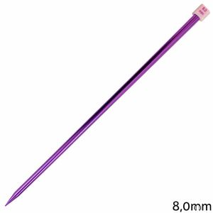 Agulha de Trico de Aluminio Luli 8mm Lilas 1 Par