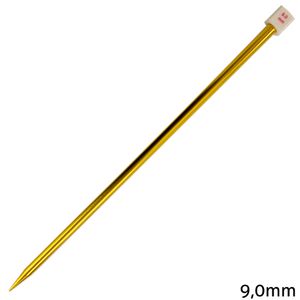 Agulha de Trico de Aluminio Luli 9mm Dourado 1 Par