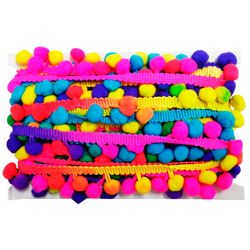 Fita Grelot Pompom 25mm Luli Rolo com 10 Metros