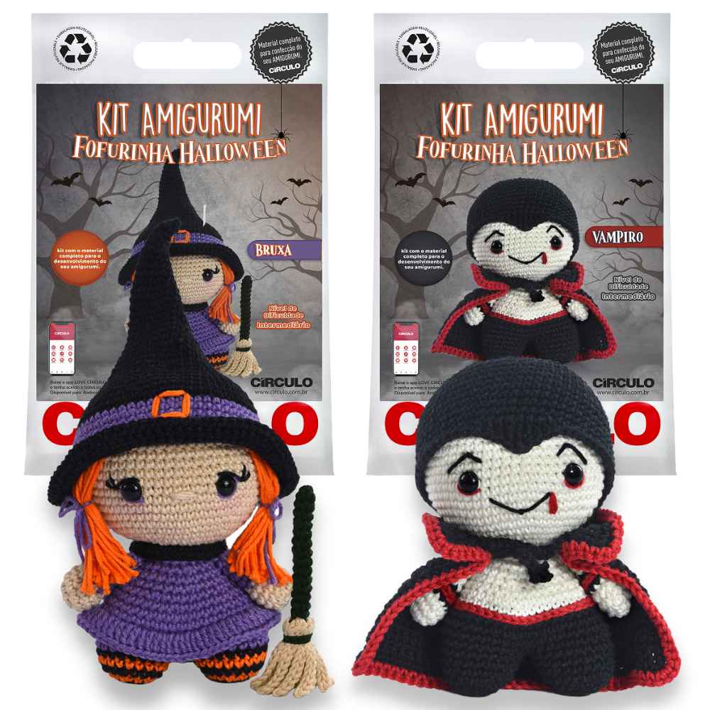 Círculo - Kit Amigurumi - Fofurinha Halloween