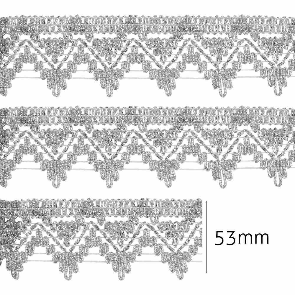 Passamanaria Metalizada Luli 53mm Prata