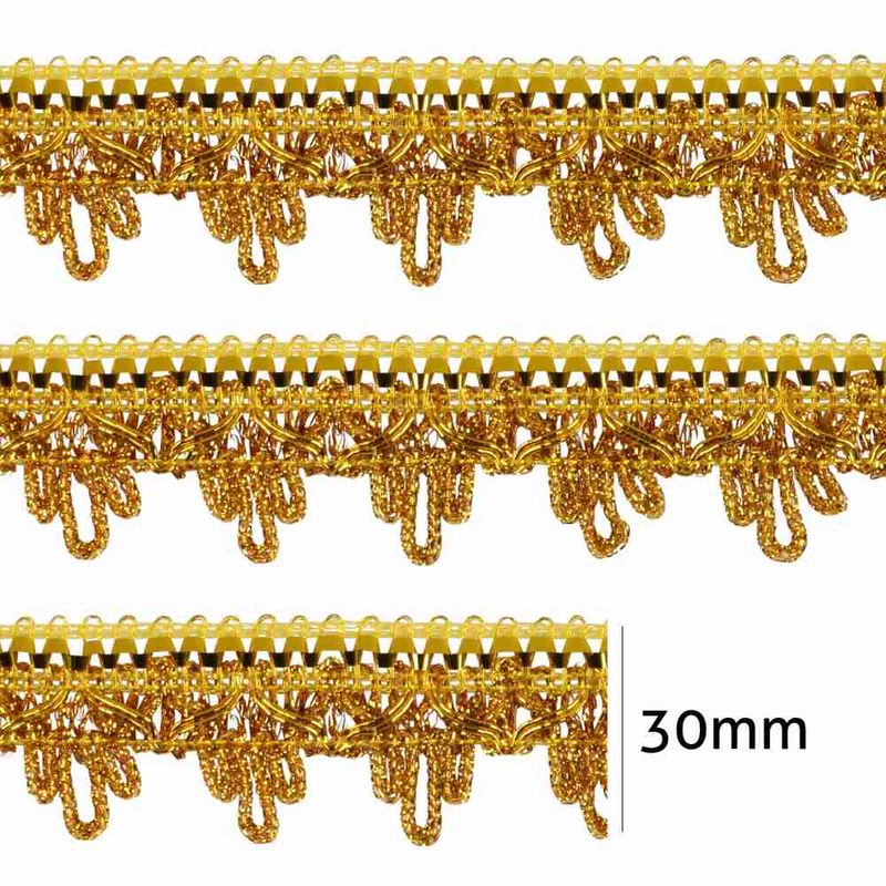 Passamanaria Metalizada Luli 30mm ouro