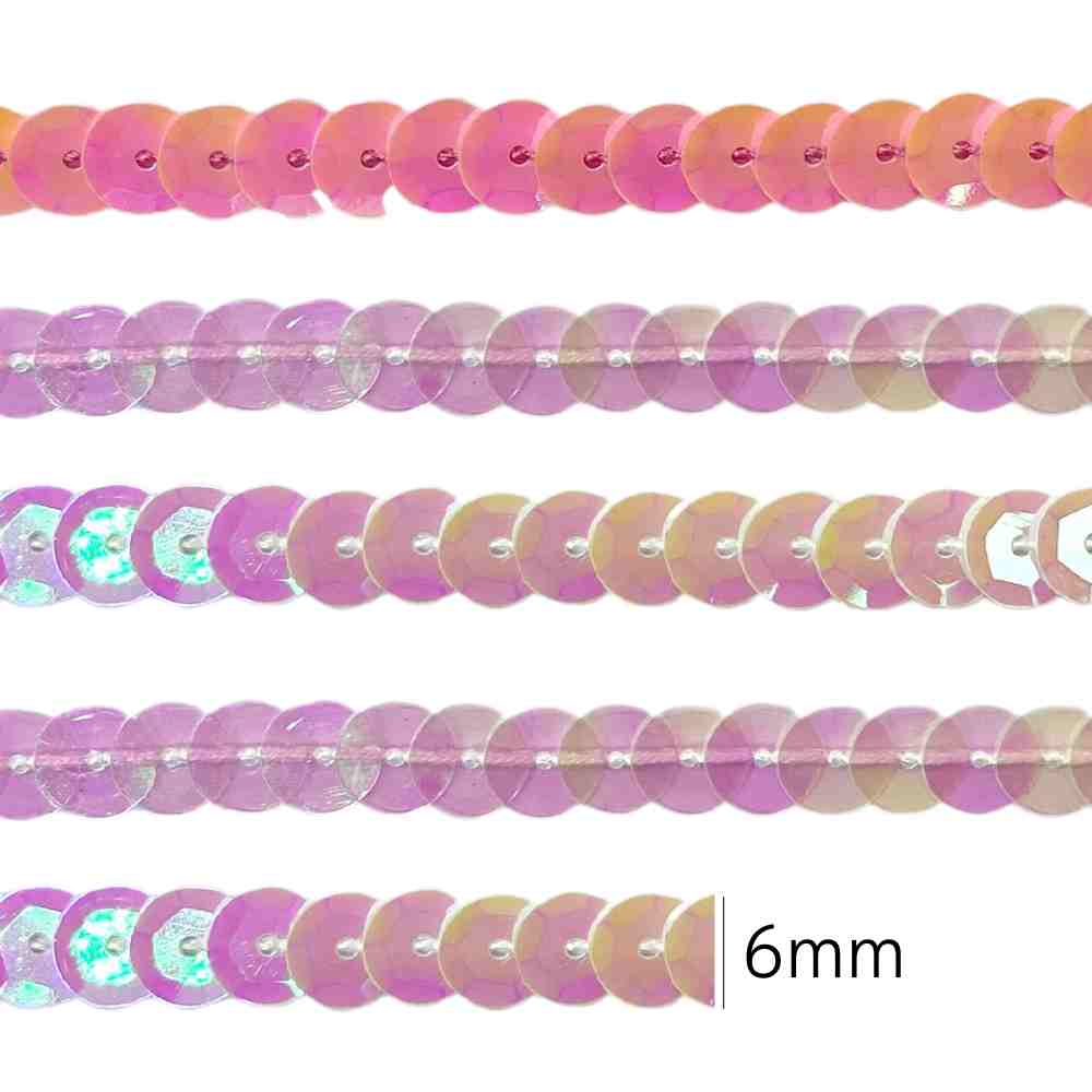 Lantejoula Irisada 6mm Luli Rolo com 50 Metros3