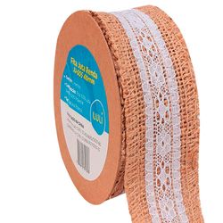 Fita de Juta com Renda Luli JU-005 40mm Rolo com 5 Metros