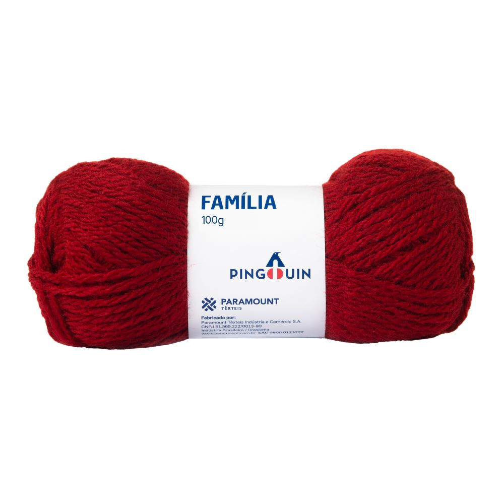 Fio-Familia-Pingouin-Novelo-com-267-Metros-Vermelho-315-