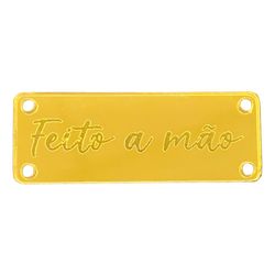 Etiqueta Acrilica Espelhada Feito a Mao 4x1,5cm 3018 Pacote com 10un