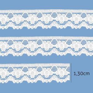 Renda de Nylon Rigida 1,30cm 12146 Aquarela Rolo com 50 Metros