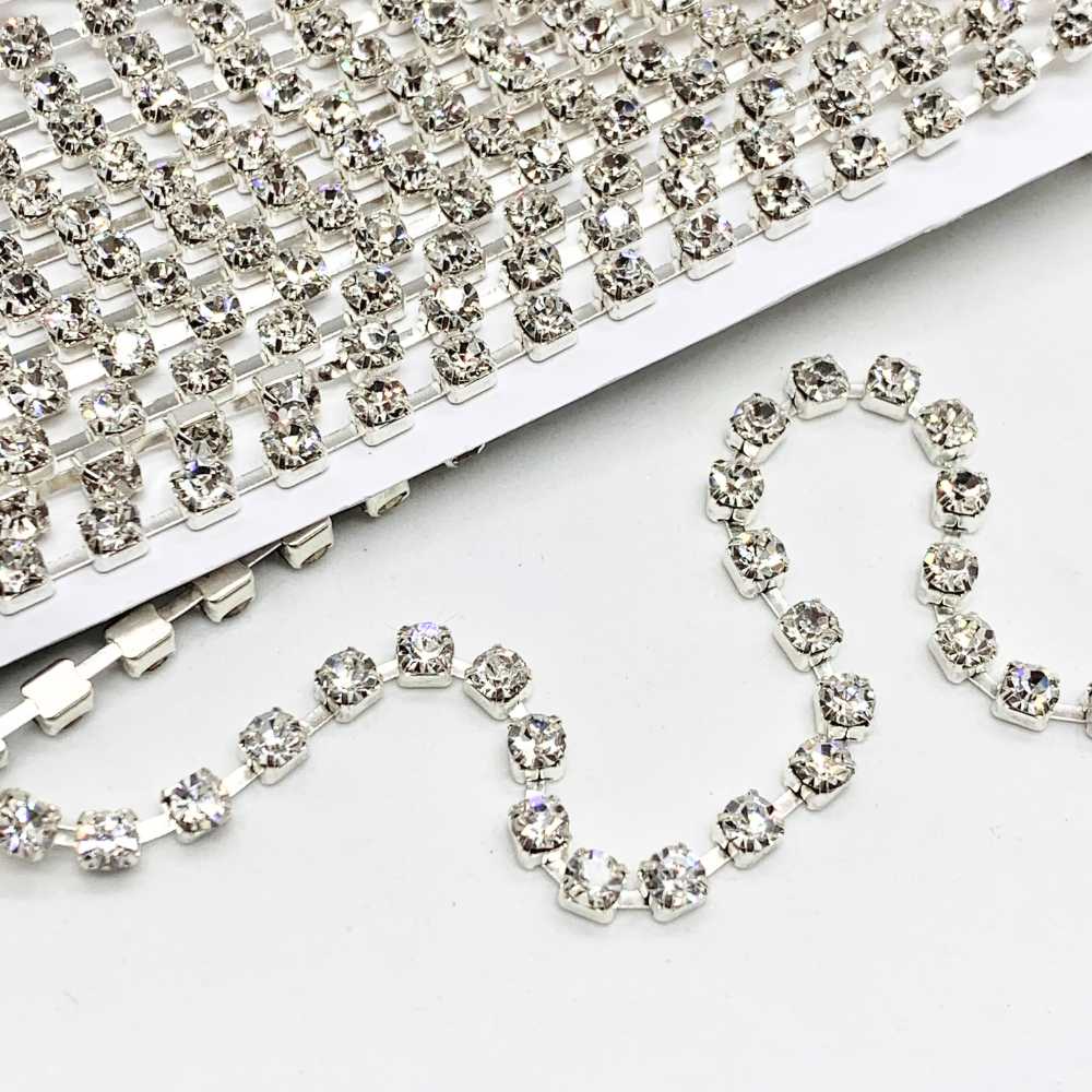 Corrente-de-Strass-Asfour16-Pedra-de-4mm-Rolo-com-10-Metros