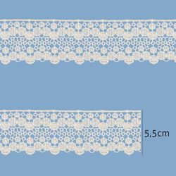 Renda Guipir Lulitex 5,5cm RGPE6581 Off White Peca com 20,2 Metros