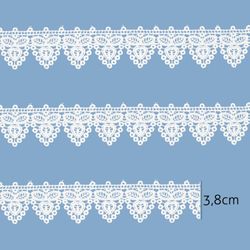 Renda Guipir Lulitex 3,8cm RGA9143 Branco Peca com 13,70 Metros