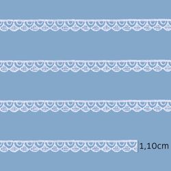 Renda Guipir Lulitex 1,10cm RGPEK45215 Branco Peca com 14,6 Metros