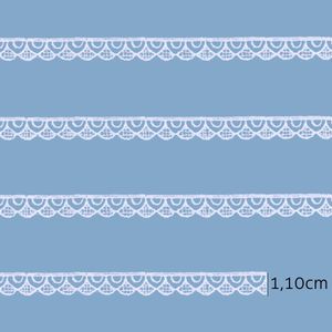 Renda Guipir Lulitex 1,10cm RGPEK45215 Branco Peca com 14,6 Metros