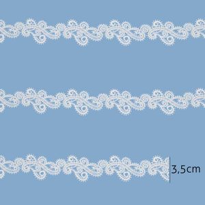 Renda Guipir Lulitex 3,5cm RGPE1835 Branco Peca com 14,6 Metros