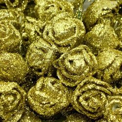 Mini Rosa de EVA Metalizada Luli 25mm Pacote com 144un