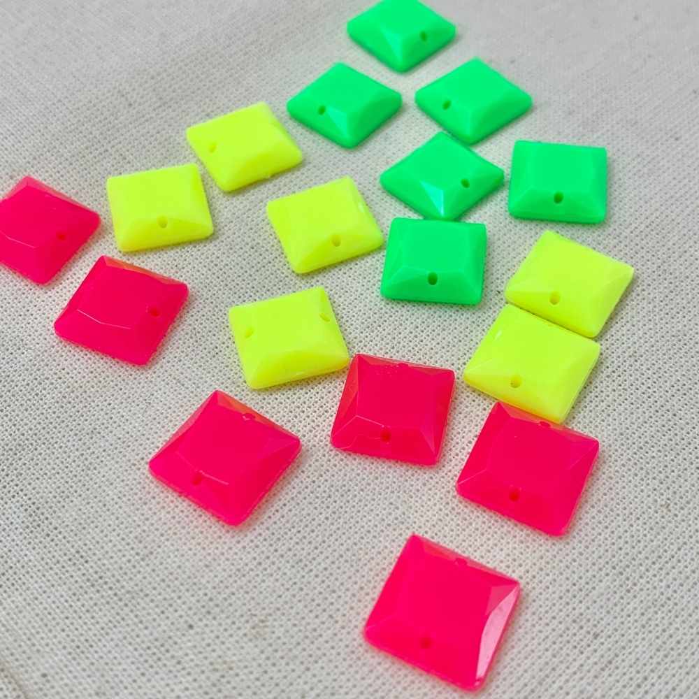 Chaton-para-Costura-Quadrado-Fluorescente-2SQ-12mm-Aquarela-Pacote-com-100un