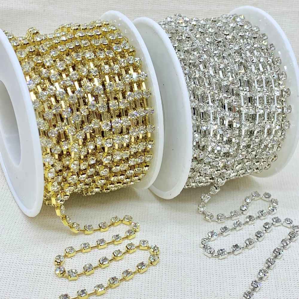 Corrente-de-Strass-SS12-Pedra-de-3mm-Rolo-com-10-Metros