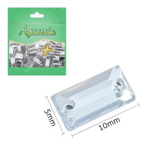 Chaton para Costura Retangular 2T 5x10mm Aquarela pacote com 100un