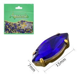 Chaton para Costura com Garra Navete BRAS 7x15mm Aquarela pacote com 1000un