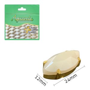 Chaton para Costura com Garra Navete BRAS 12x25mm Aquarela pacote com 50un