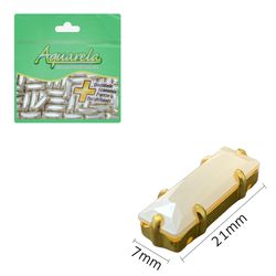 Chaton para Costura Retangular BT 7x21mm Aquarela Pacote com 50un