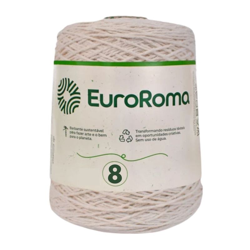 洋楽 4 Mula 1 Barbante EuroRoma 4/8 Cru Rolo com 457 Metros - Maluli Armarinhos