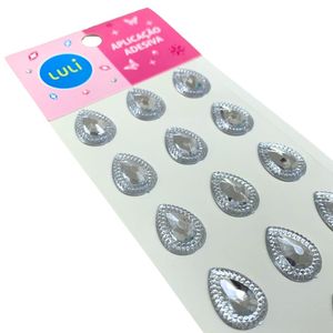 Cartela de Chaton de Gota Adesiva Luli 13x18mm com 33un