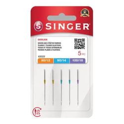 Kit de Agulhas para Overloque Singer 2022 12/14/16 Blister com 5un