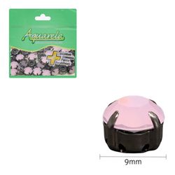 Chaton para Costura Redondo com Garra BD Opal 9mm Aquarela Pacote com 50un