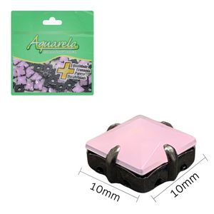 Chaton para Costura Quadrado com Garra BNB 10x10mm Aquarela pacote com 50un