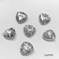 Botao de Cristal Triangular BU105 14mm Aquarela pacote com 50un