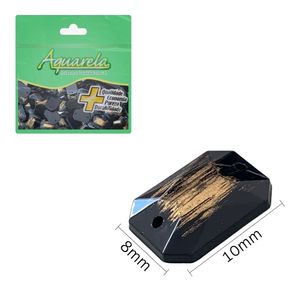 Chaton para Costura Retangular Brush 8x10mm Aquarela Pacote com 100un