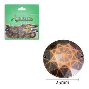 Chaton para Costura Redondo Metal 2RS 25mm Aquarela pacote com 50un
