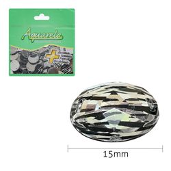 Chaton para Costura Redondo Zebra 2RS 15mm Aquarela pacote com 100un
