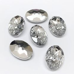 Botao de Cristal Oval 1835 17x24mm Aquarela Pacote com 50un