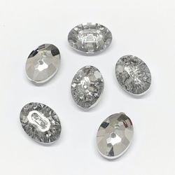 Botao de Cristal Oval 1835 10x14mm Aquarela Pacote com 50un