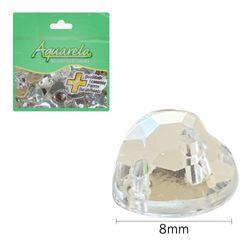 Chaton para Costura Coracao 2HS 8mm Aquarela pacote com 100un